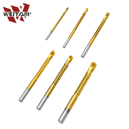 WEITARI 6pcs Drill Bits Serrated Cobalt Drill Bit Set Spiral Screw Metric Composite Tap Drill Bit Tap Twist Drill Bit Set Power Tool Accessories