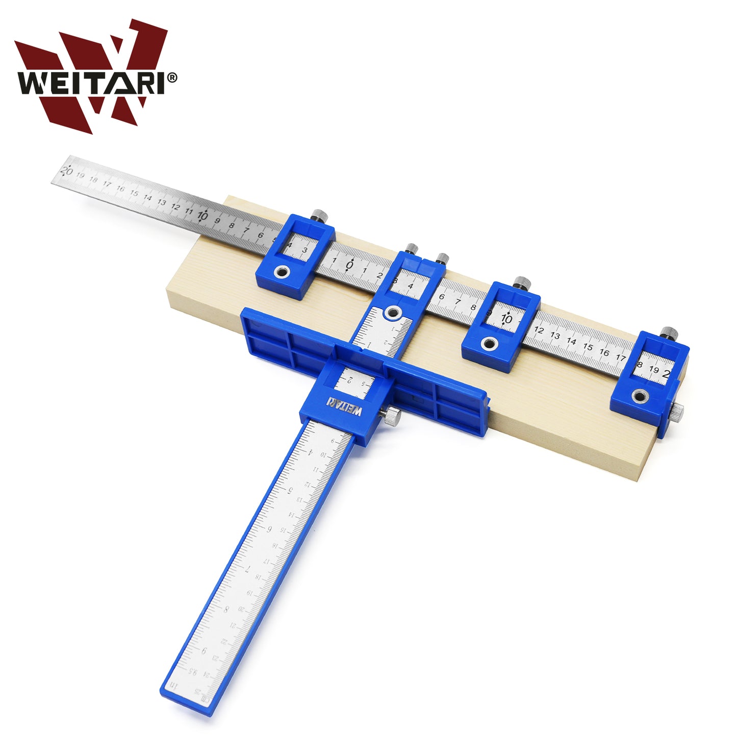 WEITARI® Metal Ruler Woodworking tools Sleeve Cabinet Hardware Jig Locator Detachable Hole Punch Jig Tool Center Drill Bit Guide Set