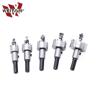 WEITARI 5Pcs HSS Hole Saw Cutter 16-30mm 5/8-Inch to 1-3/16 Inch, Drill Bits Set Heavy Duty Tool Kit for Stainless Steel, Aluminum Alloy, Plastic and Wood