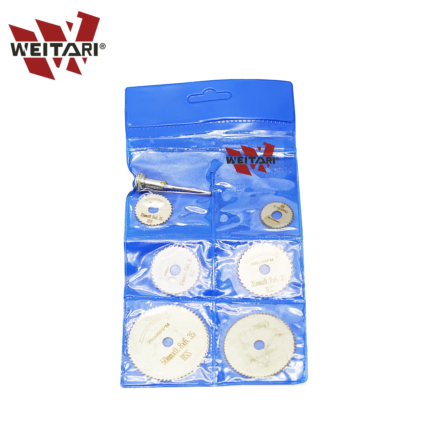 WEITARI 7pcs HSS Steel Circular Saw Blades Cutting Discs Cut-Off Wheel Blades Set for Rotary Tool