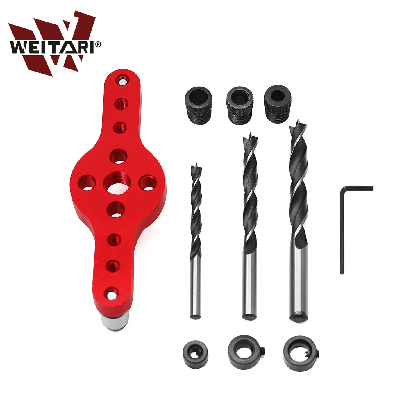 WEITARI® 6 10mm Vertical Self-Centering Drill Guide with Bushing Woodworking Drilling Locator Hole Puncher DIY Tool