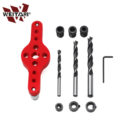 WEITARI® 6 10mm Vertical Self-Centering Drill Guide with Bushing Woodworking Drilling Locator Hole Puncher DIY Tool