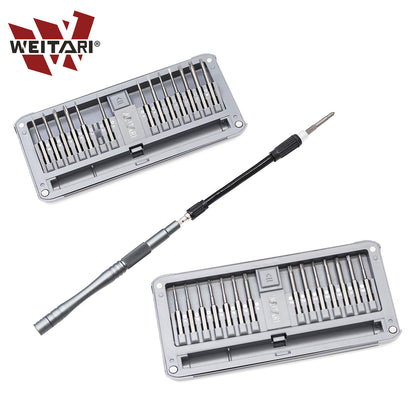 WEITARI Precision Screwdriver Set, 30 in 1 Mini Screwdriver, Screwdriver Bit Sets, Multifunction Precision Screwdriver Kit, Repair Tool Kit for Electronics, Computer, Eyeglass, Phone, Watch