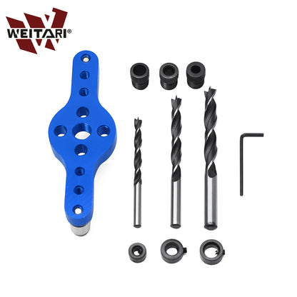 WEITARI® 6 10mm Vertical Self-Centering Drill Guide with Bushing Woodworking Drilling Locator Hole Puncher DIY Tool