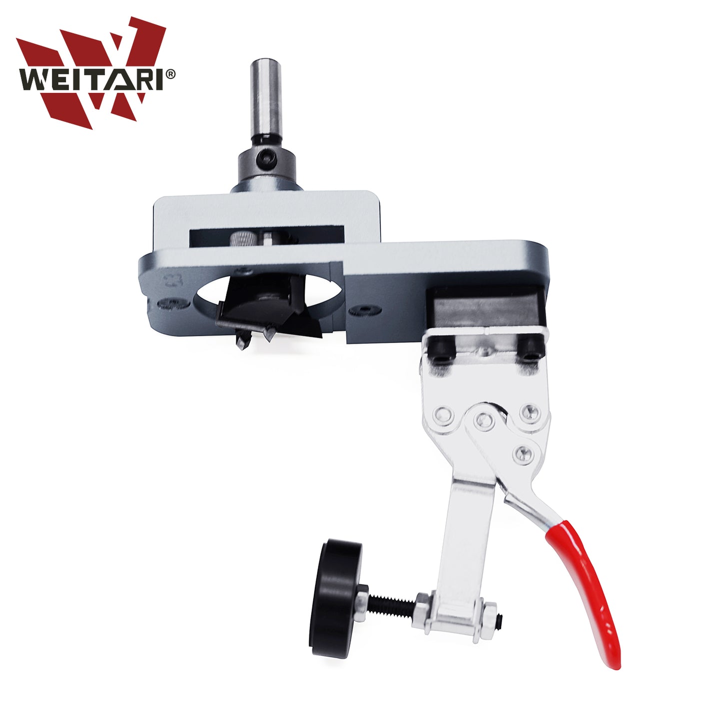 WEITARI 35MM Concealed Hinge Jig, Aluminum Alloy Hinge Hole Drilling Jig Wood Puncher Locator Woodworking Tool Drilling for Door Cabinets Hinges Mounting