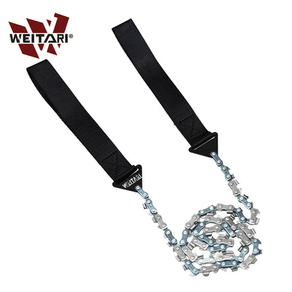 WEITARI® Pocket chainsaw 27 Inch with 33 Sharp Teeth Blades Hand Compact Saw Tools for Camping Hunting Tree Cutting Outdoor Survival Garden Work(27 inches -33teeth)