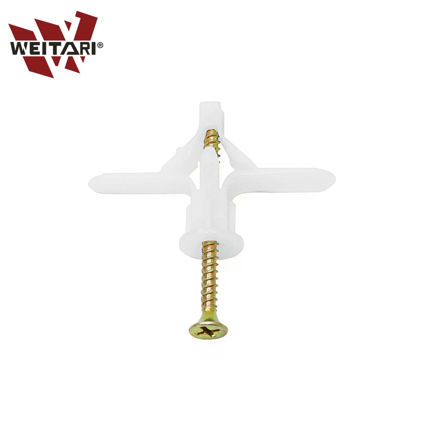 WEITARI Grey Drywall Anchor Kit with Screws Hollow Wall Anchors 100pcs self Drilling Drywall Anchors Plastic Aircraft Anchors with Screws (Anchor 50pcs + Screws 50pcs)