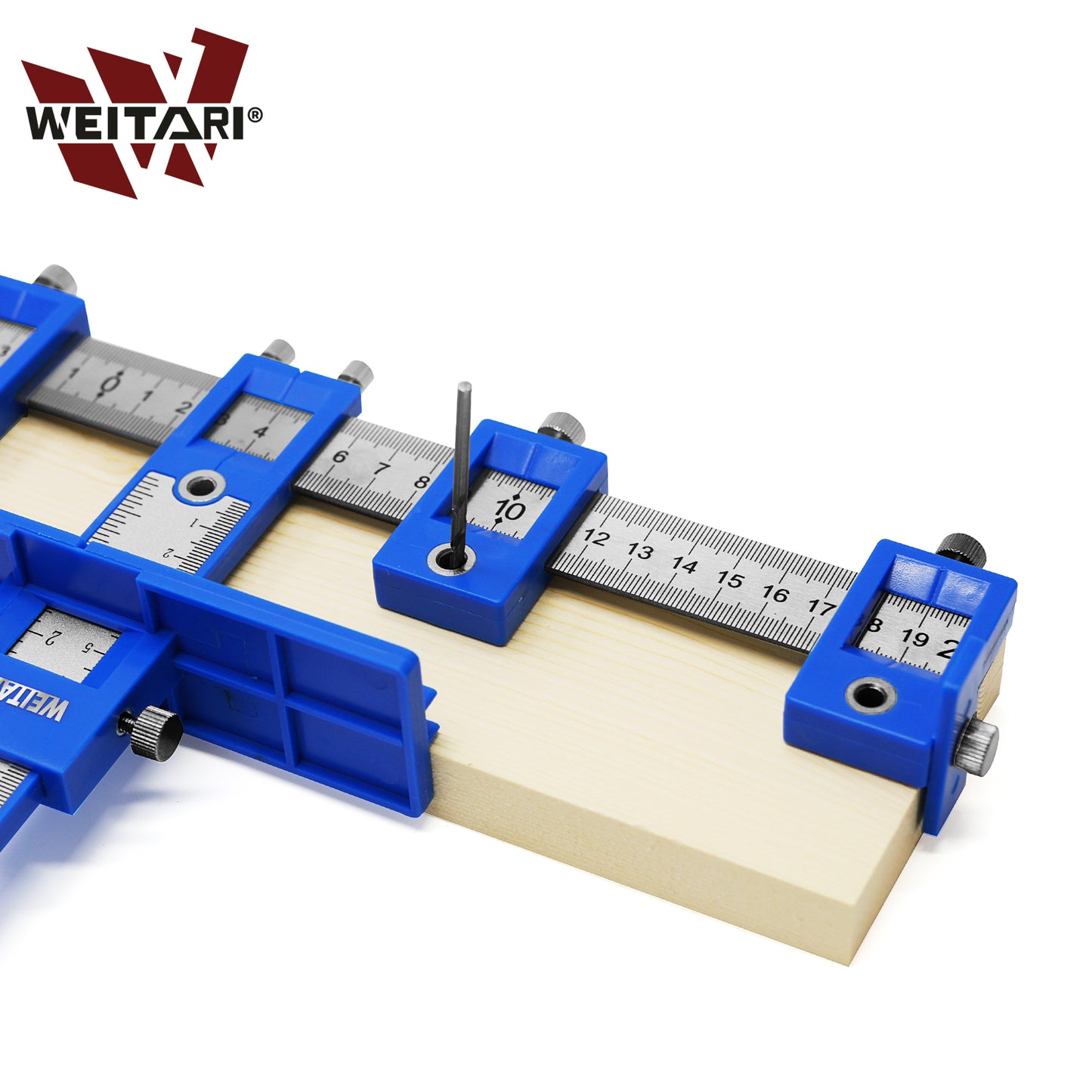 WEITARI® Metal Ruler Woodworking tools Sleeve Cabinet Hardware Jig Locator Detachable Hole Punch Jig Tool Center Drill Bit Guide Set
