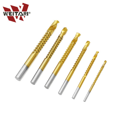 WEITARI 6pcs Drill Bits Serrated Cobalt Drill Bit Set Spiral Screw Metric Composite Tap Drill Bit Tap Twist Drill Bit Set Power Tool Accessories