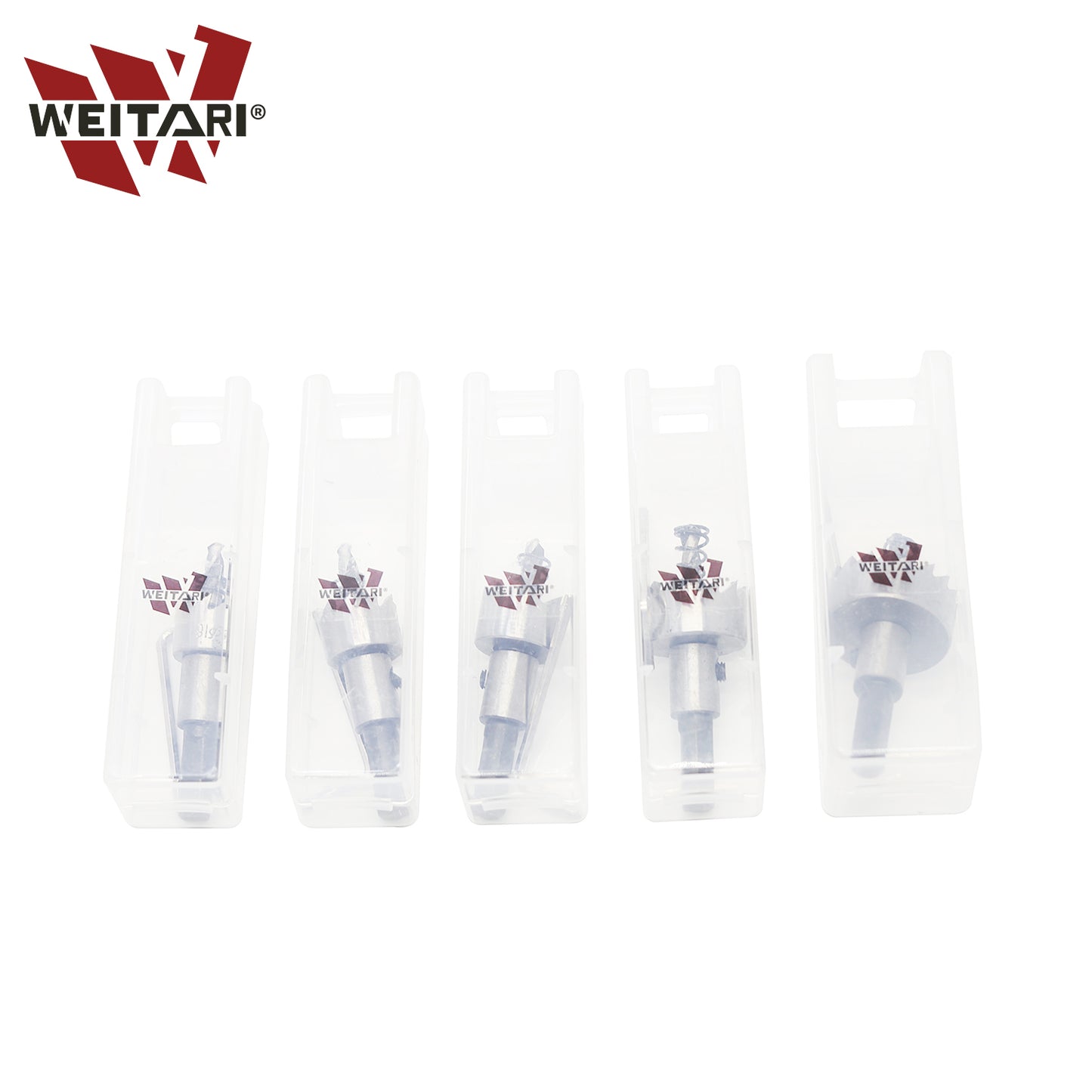 WEITARI 5Pcs HSS Hole Saw Cutter 16-30mm 5/8-Inch to 1-3/16 Inch, Drill Bits Set Heavy Duty Tool Kit for Stainless Steel, Aluminum Alloy, Plastic and Wood