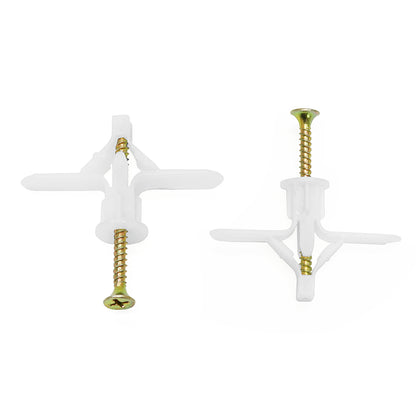 WEITARI Grey Drywall Anchor Kit with Screws Hollow Wall Anchors 100pcs self Drilling Drywall Anchors Plastic Aircraft Anchors with Screws (Anchor 50pcs + Screws 50pcs)