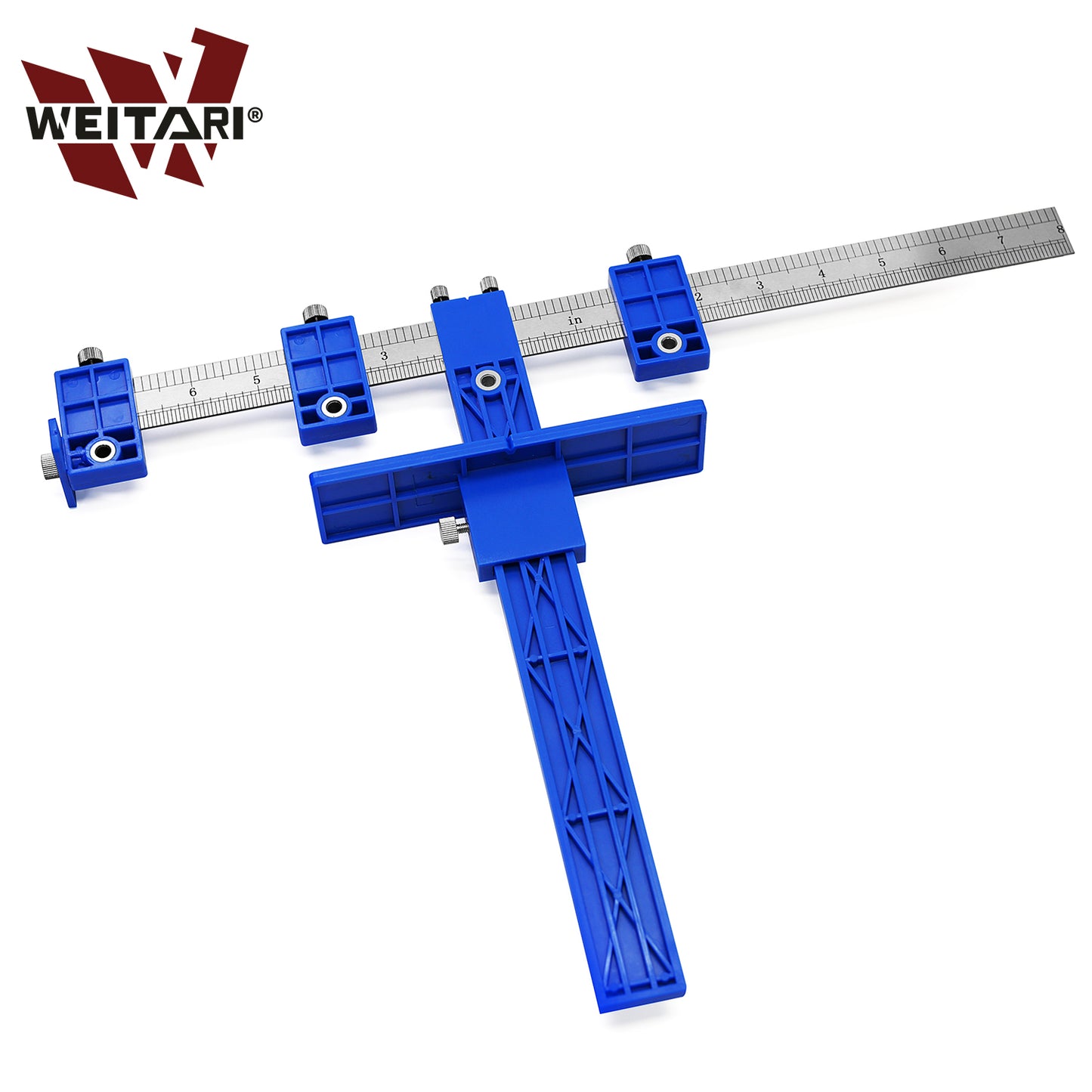 WEITARI® Metal Ruler Woodworking tools Sleeve Cabinet Hardware Jig Locator Detachable Hole Punch Jig Tool Center Drill Bit Guide Set