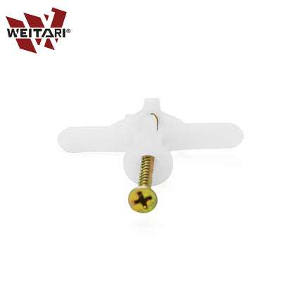 WEITARI Grey Drywall Anchor Kit with Screws Hollow Wall Anchors 100pcs self Drilling Drywall Anchors Plastic Aircraft Anchors with Screws (Anchor 50pcs + Screws 50pcs)