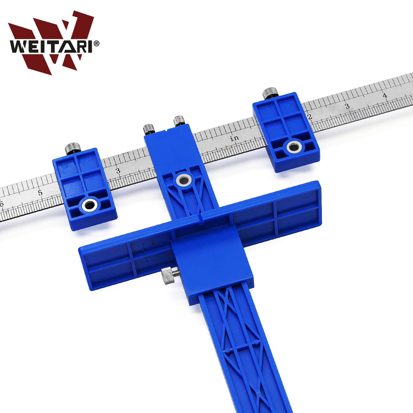 WEITARI® Metal Ruler Woodworking tools Sleeve Cabinet Hardware Jig Locator Detachable Hole Punch Jig Tool Center Drill Bit Guide Set