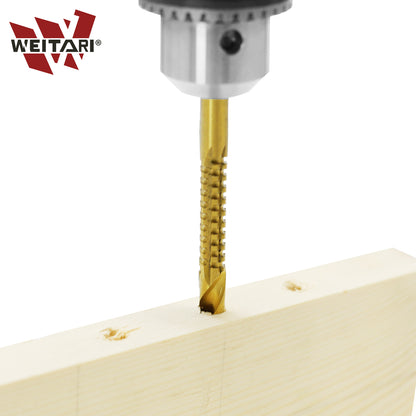 WEITARI 6pcs Drill Bits Serrated Cobalt Drill Bit Set Spiral Screw Metric Composite Tap Drill Bit Tap Twist Drill Bit Set Power Tool Accessories