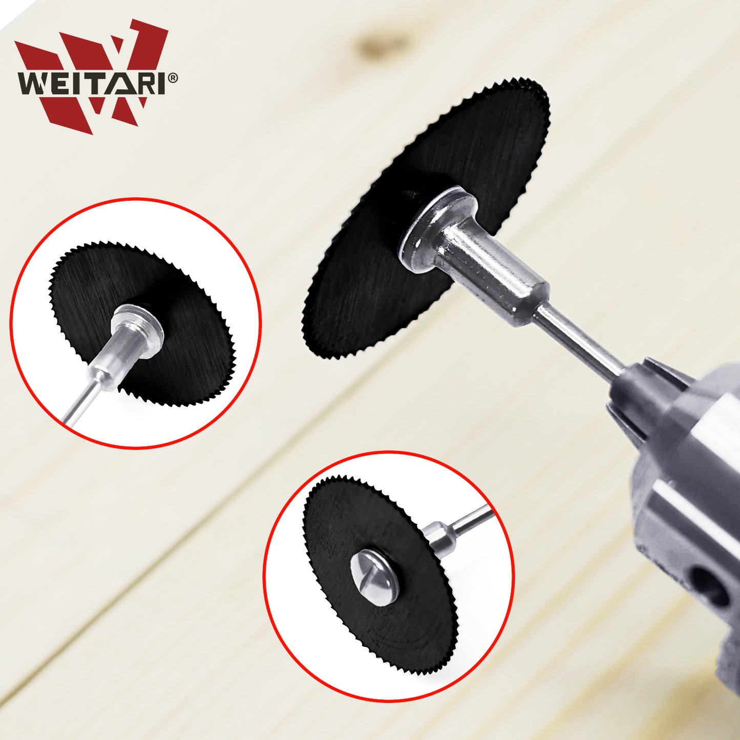 WEITARI 7pcs HSS Steel Circular Saw Blades Cutting Discs Cut-Off Wheel Blades Set for Rotary Tool