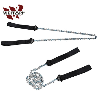 WEITARI® Pocket chainsaw 27 Inch with 33 Sharp Teeth Blades Hand Compact Saw Tools for Camping Hunting Tree Cutting Outdoor Survival Garden Work(27 inches -33teeth)