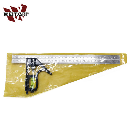 WEITARI® Square Head Right Angle Ruler 300mm/12" Precise Stainless Steel Adjustable Sliding Combination Square Set Right Angle Ruler Adjustable Leveled