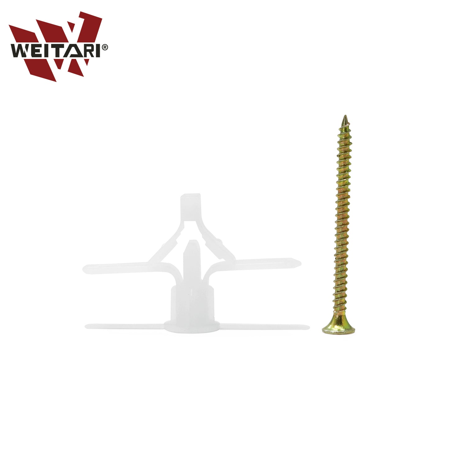 WEITARI Grey Drywall Anchor Kit with Screws Hollow Wall Anchors 100pcs self Drilling Drywall Anchors Plastic Aircraft Anchors with Screws (Anchor 50pcs + Screws 50pcs)