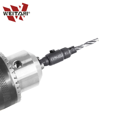 WEITARI 1/4-inch Drill Bit Set, 5 Pieces Countersink Drill Adjustable Professional Drill Bits for Metal, Woodworking, Aluminum, Plastic Premium High Speed Steel Bit for Power Tools #5#6#8#10#12