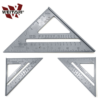 WEITARI® Carpenter Square, 7-inch Aluminum Square Carpenter Triangle Square Pressional Easy-Read Layout Tool framing Square (Aluminum)