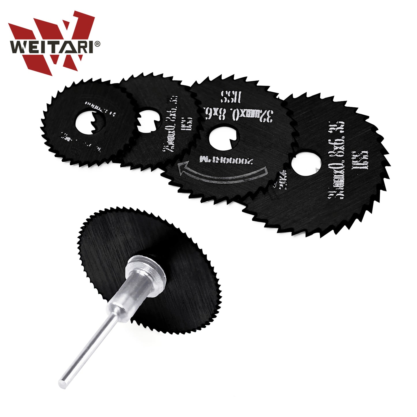 WEITARI 7pcs HSS Steel Circular Saw Blades Cutting Discs Cut-Off Wheel Blades Set for Rotary Tool