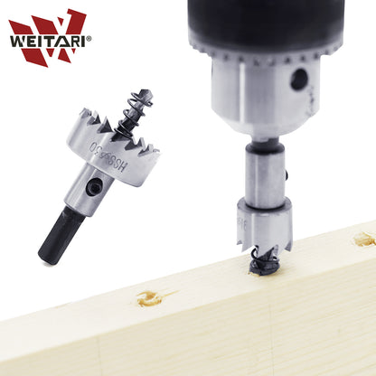 WEITARI 5Pcs HSS Hole Saw Cutter 16-30mm 5/8-Inch to 1-3/16 Inch, Drill Bits Set Heavy Duty Tool Kit for Stainless Steel, Aluminum Alloy, Plastic and Wood