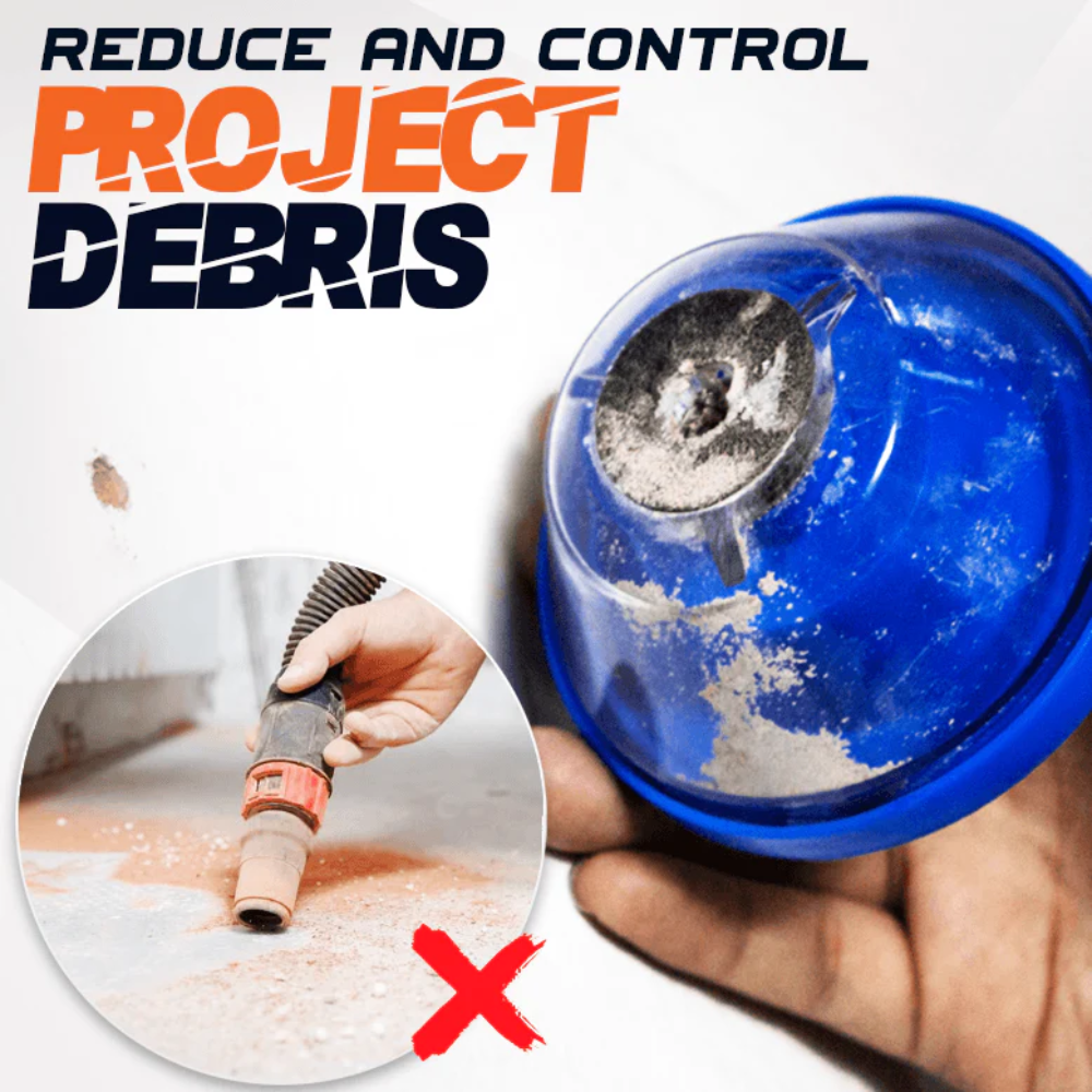 WEITARI® 2Pcs Drill Dust Collector,Drywall Dust Collector, Drill Dust Collector for Electric Hammer and Drill, Hole Saw Dust Bowl, Shockproof Dust Catcher with Sealing Cover & Anti-Skid Sponge