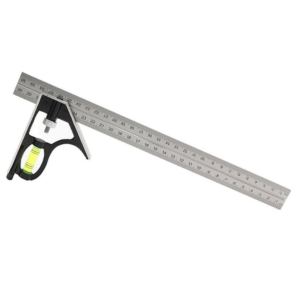 WEITARI® Square Head Right Angle Ruler 300mm/12" Precise Stainless Steel Adjustable Sliding Combination Square Set Right Angle Ruler Adjustable Leveled