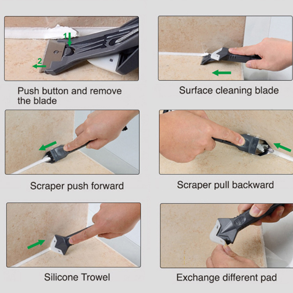 Herramienta de calafateo de silicona 3 en 1
