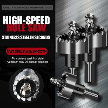 WEITARI 5Pcs HSS Hole Saw Cutter 16-30mm 5/8-Inch to 1-3/16 Inch, Drill Bits Set Heavy Duty Tool Kit for Stainless Steel, Aluminum Alloy, Plastic and Wood