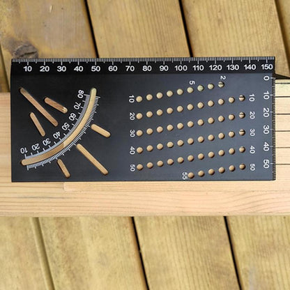WEITARI Aluminum Alloy Woodworking Square Size Measure Ruler, 3D Mitre Angle Measuring Tool, Multifunctional 45/90 Degree Angle T Ruler Gauge, for Three Dimensional Items Measuring Timber, Pipes